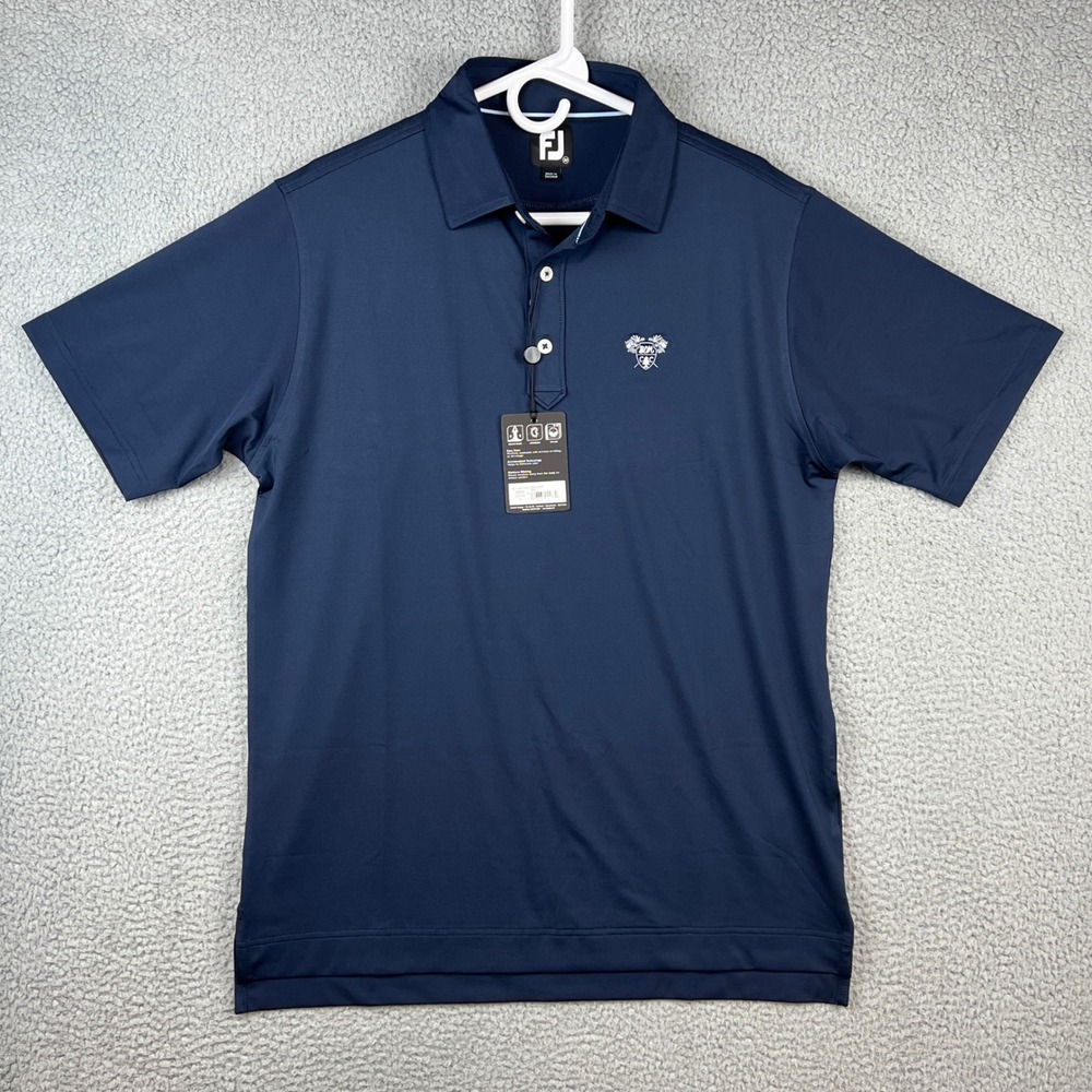 FootJoy Mens Solid Lisle TF Navy Blue Golf Polo Shirt 28560 size Medium NWT